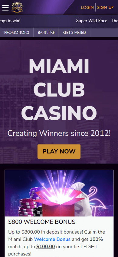 Miami Club Casino Mobile screenshot